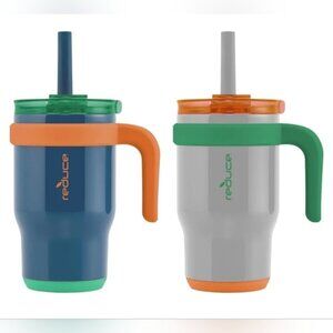 Reduce Coldee 2 Pack Spill-Proof Tumblers with Handle for Kids Ages 3+ 14 oz